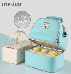 The New Multifunctional Diaper Bag Backpack Double Breast Milk Cooler Bag Mommy Travel Carrying Bag Milk Bottle Baby Care2149813