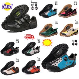 Cycling Footwear Men Speed Road Bike Sneakers Flat Carboxcn Cycling Shoes MTB Cleats Women Mountain Bicycle Shoes SPD Pedals Racing Biking Footwar GAI