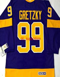 cheap custom VINTAGE WAYNE GRETZKY LA KINGS HOME CROWN CCM HOCKEY JERSEY Stitch add any number name MEN KID HOCKEY JERSEYS XS5XL8041217