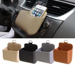 Car Storage Bag Air Vent Dashboard Tidy Hanging Leather Organiser Box Glasses Phone Holder Car Accessories1457152