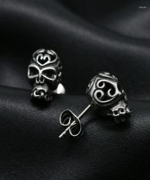 Stud Earrings MACLOTS Mens Womens Rock Punk Gothic Carved Skull Hoop Earring Stainless Steel7565924
