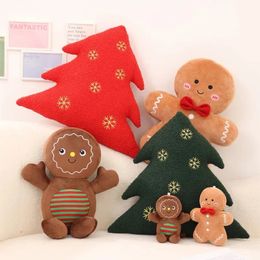 2024 Christmas Gingerbread Man Pillow Christmas Tree Cushion Christmas Decorative Gift Children's and Men's Christmas Eve Holiday Gift