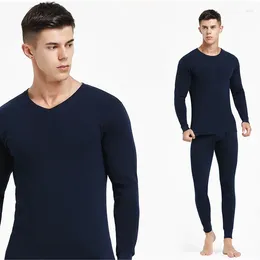 Men's Thermal Underwear Male Soft Clothing Winter Suit Wear Long Johns Men Thick Warm For Solid Set