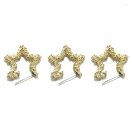 Stud Earrings Fashion Y2K Brass Star Hoop Hollow Textured Five-Pointed Ear Studs Gift Jewellery Accessories For Women