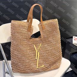 Straw Shopping Bag Women Designer Handbags Woven Soft Casual Tote Y Shoulder Bags Large Shopper Raffia Basket Strawbag