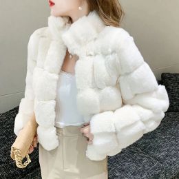 Fur Elegant Lady Thicken Warm O Neck Outerwear Fake Fur Woman Jacket Mink Coats Womens 2023 Winter Tops Fashion Pink FAUX Fur Coat