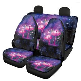 Car Seat Covers INSTANTARTS Fantasy Galaxy Mushroom Printed Anti-Slip Universal Front/Rear Cover Washable Automobile Seats Protector