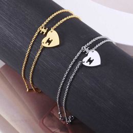 Creative and Personalised Jewellery Gold-plated Hollow Heart Triumphal Arch Design Double-layer Bracelet for Women