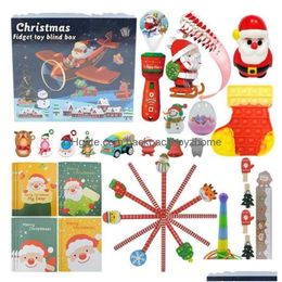 Party Favor 2023 New Party Fidget Toys Christmas Blind Box 24 Days Advent Calendar Xmas Kneading Music Gift Boxes Countdown Childrens Dhgpn