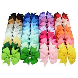 Craft Tools 1000Pcs/Lot 40 Colours Solid Grosgrain Ribbon Bows Clips Hairpin Girls Hair Clip Birthday Gift For Children Wholesale Drop Dhw5I