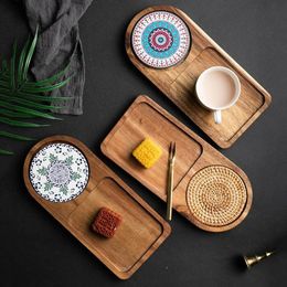 Coffeeware Teaware Wooden Tray Coffee Tea Tray for Hospitality Breakfast Serving Food Trays Dishes rangement cuisine bandeja 240220