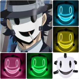 Designer Masks Anime cosplay High-Rise Invasion Cosplay Mask LED Glowing Costume Mask Japanese Samurai Costume Props For Carnival Halloween