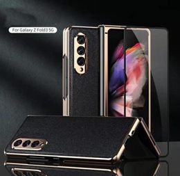 For Samsung Galaxy Z Fold 3 W22 Ultra Thin Folding back Cover Shockproof Mobile Phone Cases with screen protactor251F37574726234937