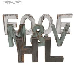 Decorative Objects Figurines Home Decor Letter HOME LOVE Wooden Letter Accessories Handicrafts Home Decoration Ornaments Vintage Country Style DecorL240306