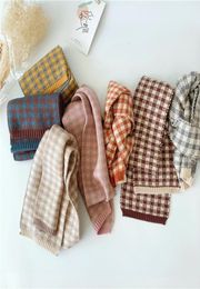 Fashion Kids Designer Plaid Scarf Children Colour Matching Cheque Knitted Scarf Baby Boys Girls Winter Tide Warm Wool Ring Scarf S833739282