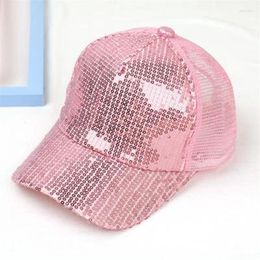 Berets Korean Version Of The Children's Girl Show Sequin Little Baseball Net Cap Summer Sunscreen Sun Hat