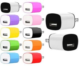 Colourful Single Wall Chargers 5W 1A Micro USB Charging Adapter for Fan AIr Dryer Mobile Phone Charger Android Factory Whole3841392