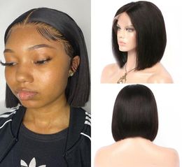 Brazilian Straight Bob Wigs with Baby Hair 150 13x4 Short Human Hair Lace Front Wig For Black Women6381810