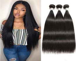 9A Mink Brazilian Virgin Human Hair Weave Bundles 1 Piece Unprocessed Straight hair Weft Extensions Natural Black Color1999373