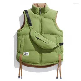 Men's Vests Stand Collar Roupas Masculinas Fashion Casual Style Cotton Wind-Resistant Sleeveless Parkas High Quality Men Clothing