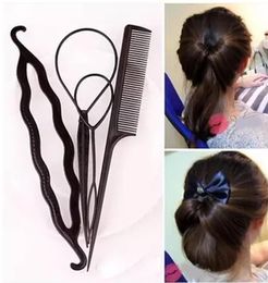 Fashion 4pcs Ponytail Creator Plastic Loop Styling Tools Pony Tail Clip Hair Braid Maker Styling Tool Salon Magic Hair3882298