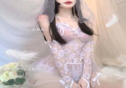 Bras Sets Sexy Cosplay Lingerie Bride Wedding Dress Lace Sleepwear Erotic Uniform For Women Temptation Role Play Costumes Night3622487