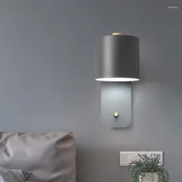 Wall Lamp Nordic Rotating Bedside With Switch Room Reading Light Aisle Bedroom Desk Living Led Interior Lighting Decor