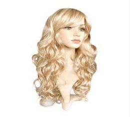 Long Curly Women Ladies Party Natrual Blonde 65 Cm Synthetic Hair Wigs7937601