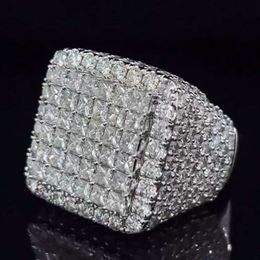 Wholesale Factory Price Moissanite Jewellery 925 Silver Iced Out Custom Diamond Hip Hop Moissanite Rings for Men