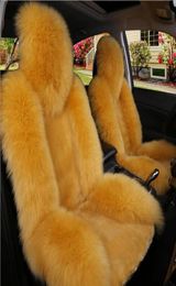 Car front Seat Covers long wool artificial fur Universal Fit SUV sedans Chair Pad Cushion antiskid breathable5492416
