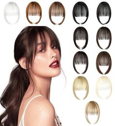 New Women False Bangs Synthetic Fake Fringe Hair Extension Bang Natural hairs clip in Light Brown High Temperature Hairpieces4982371