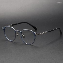 Sunglasses Frames Designer Men's Oval Titanium Frame Eyeglasses Women Fashion Round Optical Lenses Acetate Arms Relief Recipe