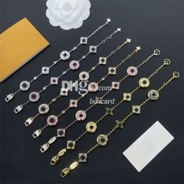 Vintage Flower Pattern Chains Bracelets For Lady Designer Gold Silver Plated Bracelets With Gift Box 7 Colours Collections