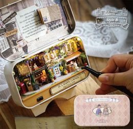 New Fashion Happy Corner 3D Wooden DIY Handmade Box Theatre Dollhouse Miniature Box Cute Mini Doll House Assemble Kits Gift Toys1086164