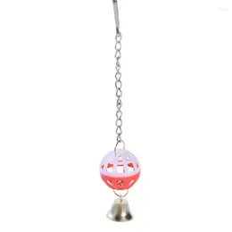 Other Bird Supplies Cute Parrot Birds Toy Two-Color Bell Sounding Hanging Swing Ball Rattle For Climbing Biting Chewing Pet (Random Color)