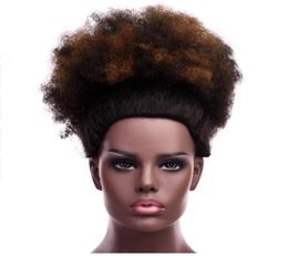 Drawstring Ponytail Synthetic 12039039 and 8039039 Short Afro Kinky Curly Hair Bun Kanekalon For BlackWhite Women3535090