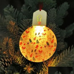 Christmas Decorations Sublimation Bb Ornament Acrylic Blanks With Led Light Shinny Xmas Tree Decoration By Drop Delivery Home Garden F Dh2Xu