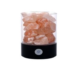 USB Crystal Salt Night Light Himalayan Crystal Rock Salt Lamp LED Air Purifier Night Light Rechargeable Bedside creative lamp7644002