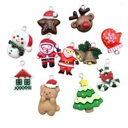 Charms 11Pcs Mix Christmas Snowman Resin Pendant For DIY Bracelets Keychain Earrings Jewelry Making Supplies Materials Wholesale