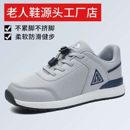 Spring walking shoes for middle-aged and elderly people mens shoes dads shoes anti slip and warm elderly shoes sports shoes soft soles light A20501