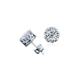 Stud Fashion 925 Sterling Sier Crown Cz Simated Diamond Stud Earrings For Women Men Wedding Jewellery Gift Drop Delivery Jewellery Earrin Dhrno