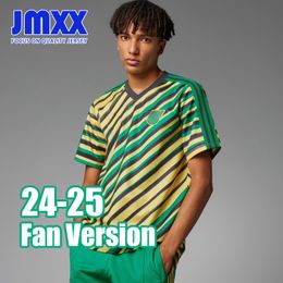 JMXX 24-25 Jamaica Soccer Jerseys Pre Match Traning Stripe Special Mens Uniforms Jersey Man Football Shirt 2024 2025 Fan Version