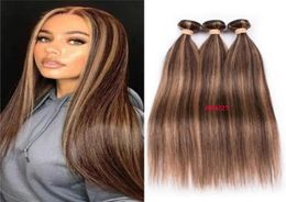 Highlight P427 Bundles With Closure Straight 3 Bundles With Closure Brazilian Hair Weave Bundles With 41 Lace Closure luy10100464024225