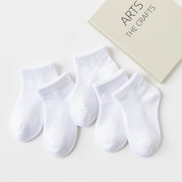 5 PairsLot Summer Children Cotton Socks Fashion Black White Grey For 1-12 Years Kids Teen Student Baby Girl Boy Socks 240226