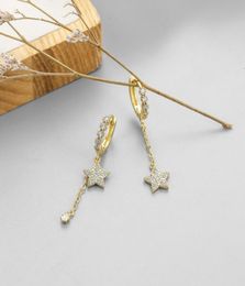 S925 Silver Needle Japanese and Korean Fashion Earrings Female East Gate Exquisite Star Drop Asymmetric3461743