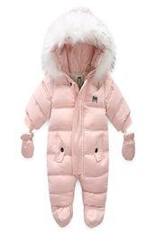 2020 Winter Baby Clothes With Hooded Fur Newborn Warm Fleece Bunting Infant Snowsuit Toddler Girl Boy Snow Wear Outwear Coats3864392