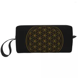 Cosmetic Bags Mandala Flower Of Life Bag Women Cute Large Capacity Sacred Circle Geometry Makeup Case Beauty Storage Toiletry