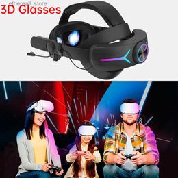 VR/AR Devices Suitable for Oculus Quest2 VR virtual reality 3D glasses box stereo game with cool light head mounted 3D helmet VR accessories Q240306