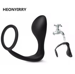 yutong Male Prostate Massage Anal Plug Silicone Stimulator Butt Delay Ejaculation Ring nature Toys for Men Gay Fetish1911518