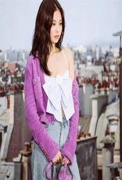 Runway 2020 Women Wool Sweater Jackets Oneck Knitting Short Cardigans Elegant Purple Jacket Ladies Outwear ropa jersey mujer CX2003761298